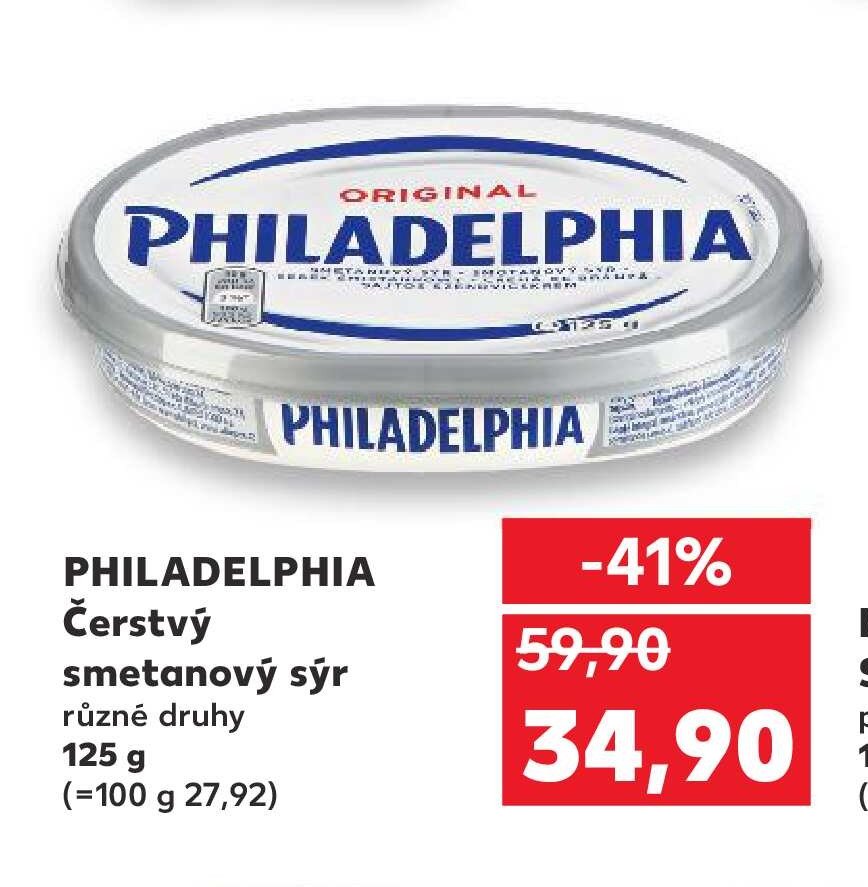 PHILADELPHIA Čerstvý smetanový sýr různé druhy 125 g