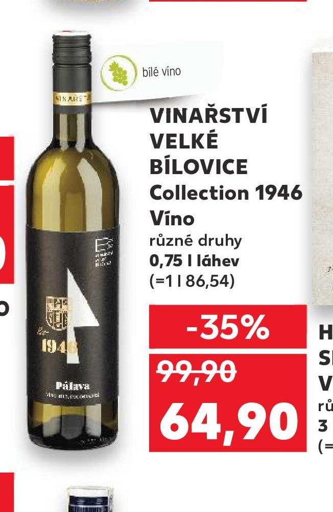 VINAŘSTVÍ VELKÉ BÍLOVICE Collection 1946 Víno