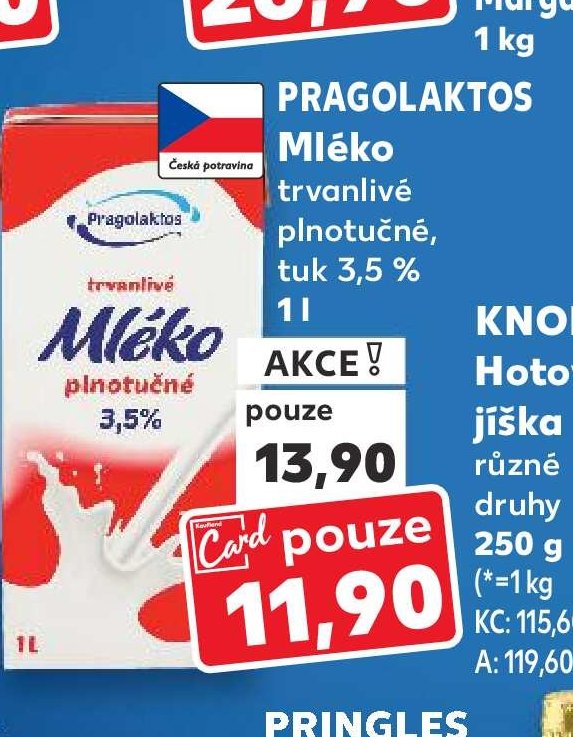 PRAGOLAKTOS Mléko trvanlivé plnotučné