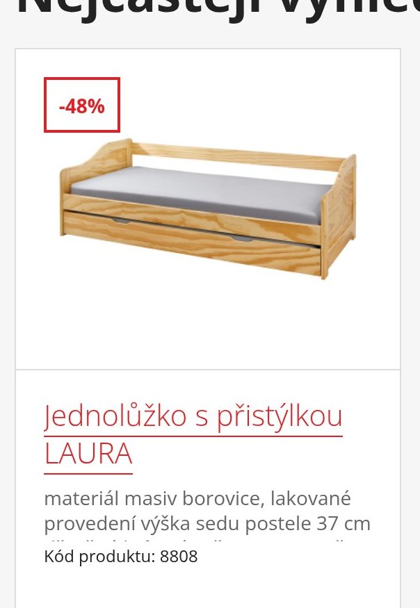 Jednolůžko s přistýlkou LAURA