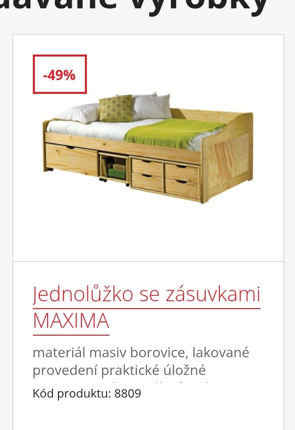 Jednolůžko se zásuvkami MAXIMA