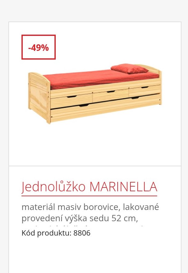 Jednolůžko MARINELLA