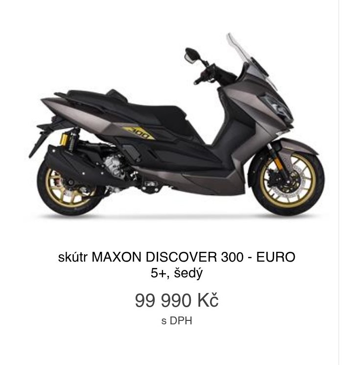 skútr MAXON DISCOVER 300 - EURO 5+, šedý