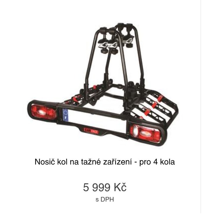 Nosič kol na tažné zařízení - pro 4 kola