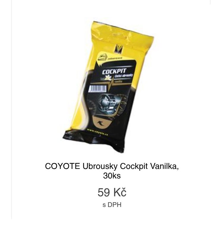 COYOTE Ubrousky Cockpit Vanilka, 30ks