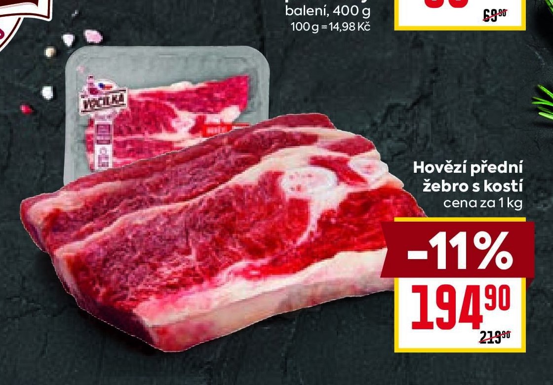 Hovězí přední žebro s kostí - BILLA aktualniletaky.eu