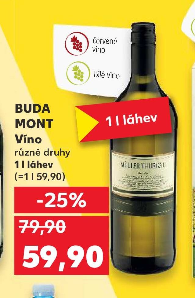 BUDA MONT Víno různé druhy