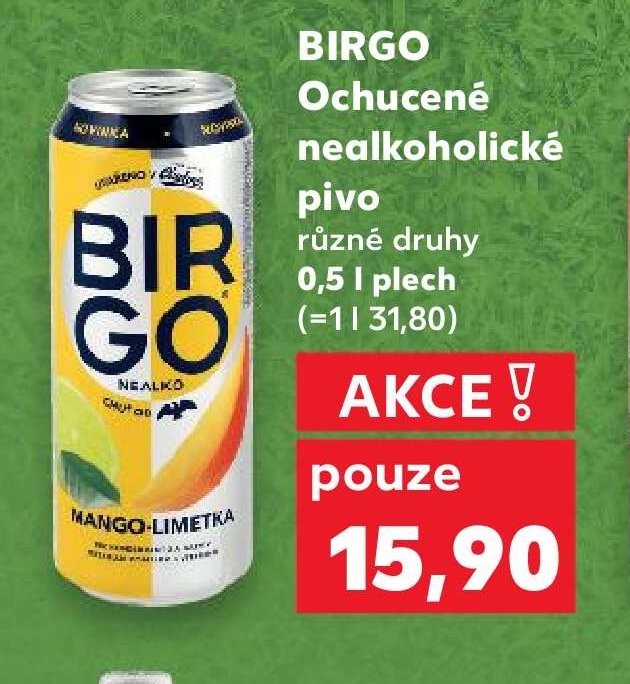Birgo ochucené nealkoholické pivo