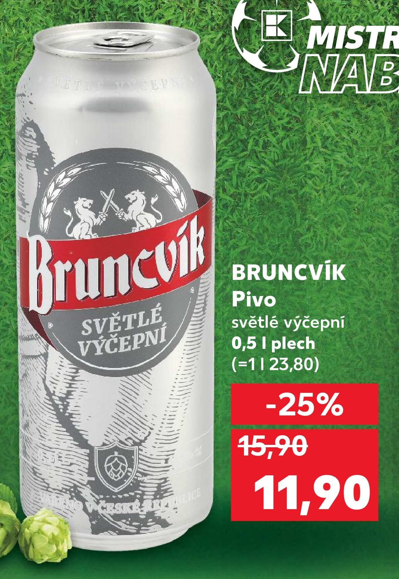 Bruncvík pivo světlé výčepní 0,5 l plech