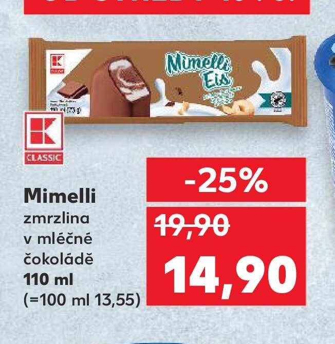 Mimelli zmrzlina v mléčné čokoládě 110 ml
