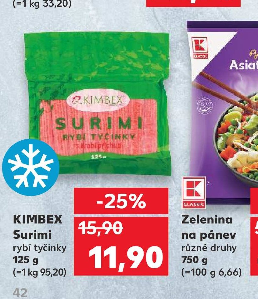KIMBEX Surimi rybí tyčinky 125 g