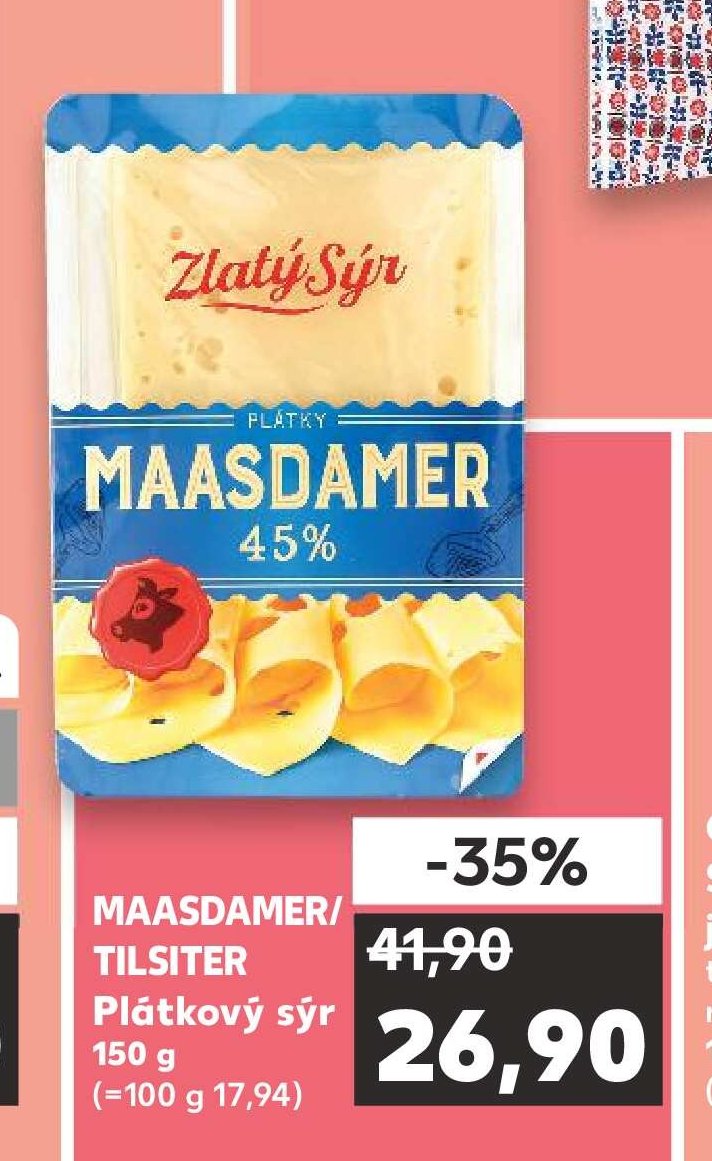 MAASDAMER/ TILSITER Plátkový sýr
