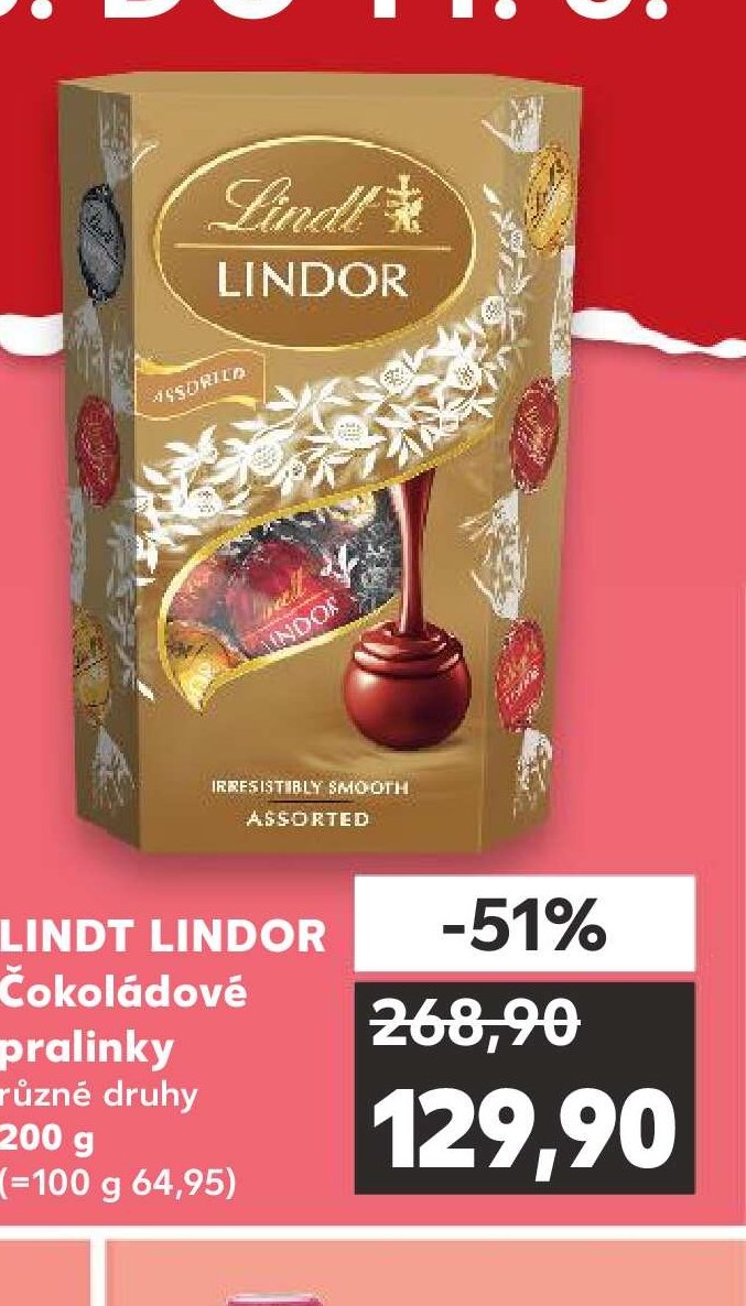 Lindt Lindor čokoládové pralinky 200 g