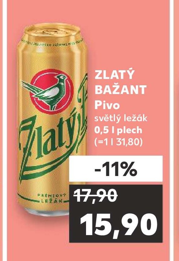 Zlatý Bažant pivo 0,5 l