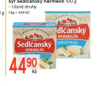 Sýr Sedlčanský hermelín 100 g – různé druhy - Žabka aktualniletaky.eu