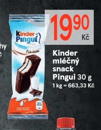 Kinder mléčný snack Pingui 30 g - Žabka aktualniletaky.eu