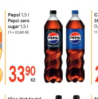 Pepsi 1,5 l, Pepsi zero sugar 1,5 l - Žabka aktualniletaky.eu
