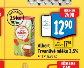 Albert Trvanlivé mléko 3,5% - Albert aktualniletaky.eu