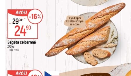 Bageta celozrnná