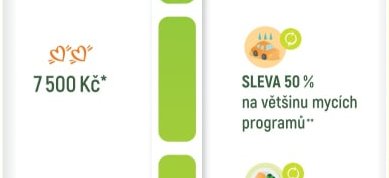 SLEVA 50 % na většinu mycích programů