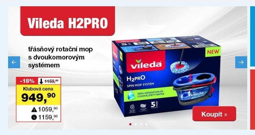 Vileda H2PRO rotační mop