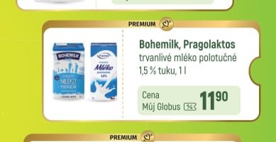 Bohemilk, Pragolaktos trvanlivé mléko polotučné 1,5 % tuku, 1l