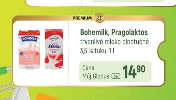 Bohemilk, Pragolaktos trvanlivé mléko plnotučné 3,5 % tuku, 1l