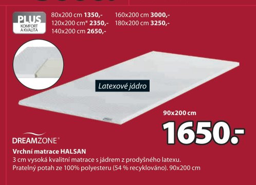 Vrchní matrace HALSAN