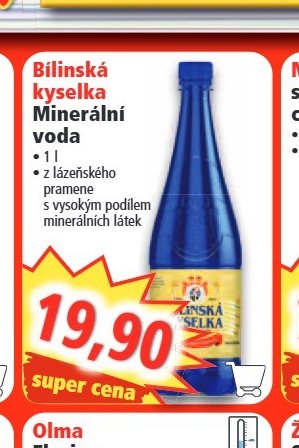 Bílinská kyselka Minerální voda