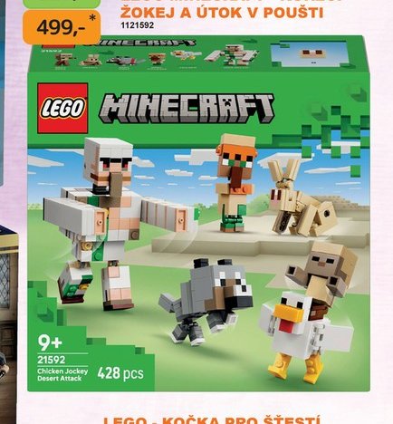 LEGO MINECRAFT KUŘECÍ ŽOKEJ A ÚTOK V POUŠTI