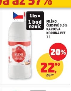 Mléko čerstvé 3,5% Karlova Koruna 1 l - Penny Market aktualniletaky.eu