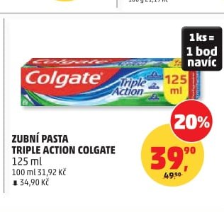 Zubní pasta Triple Action Colgate 125 ml - Penny Market aktualniletaky.eu