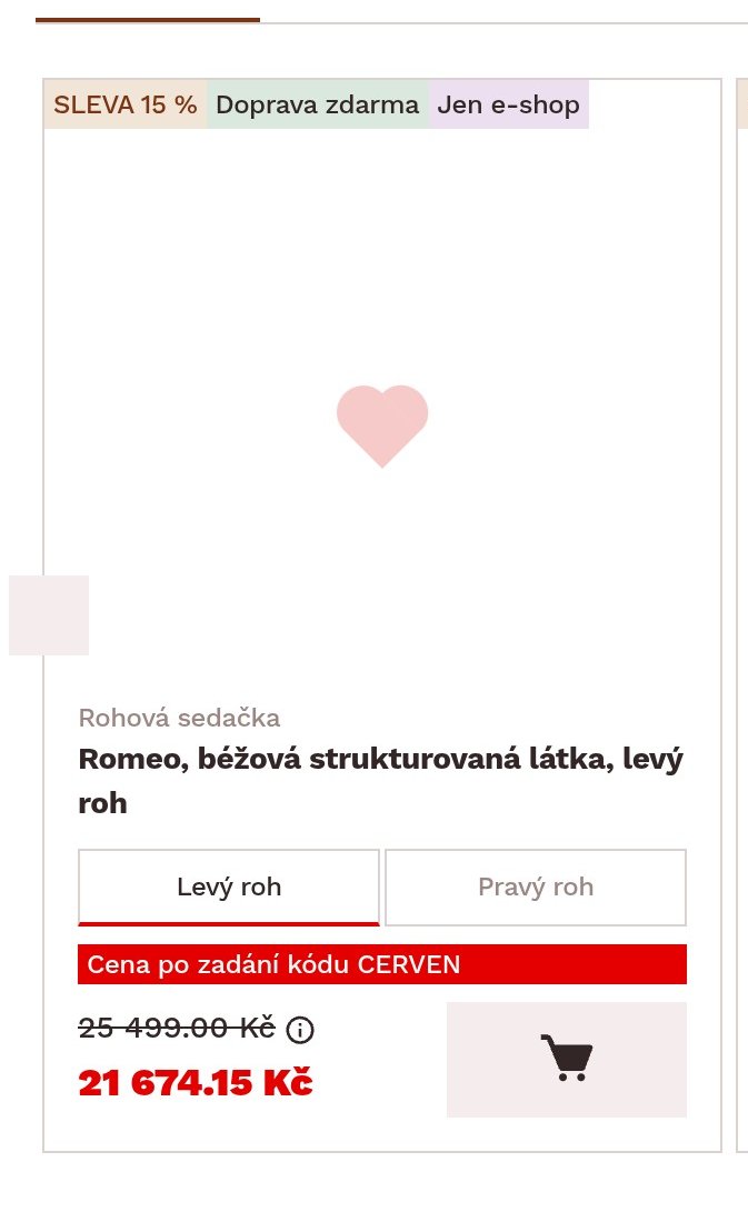 Rohová sedačka Romeo, béžová strukturovaná látka, levý roh