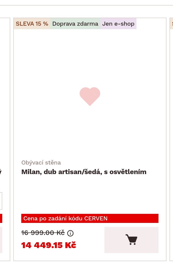 Obývací stěna Milan, dub artisan/šedá, s osvětlením