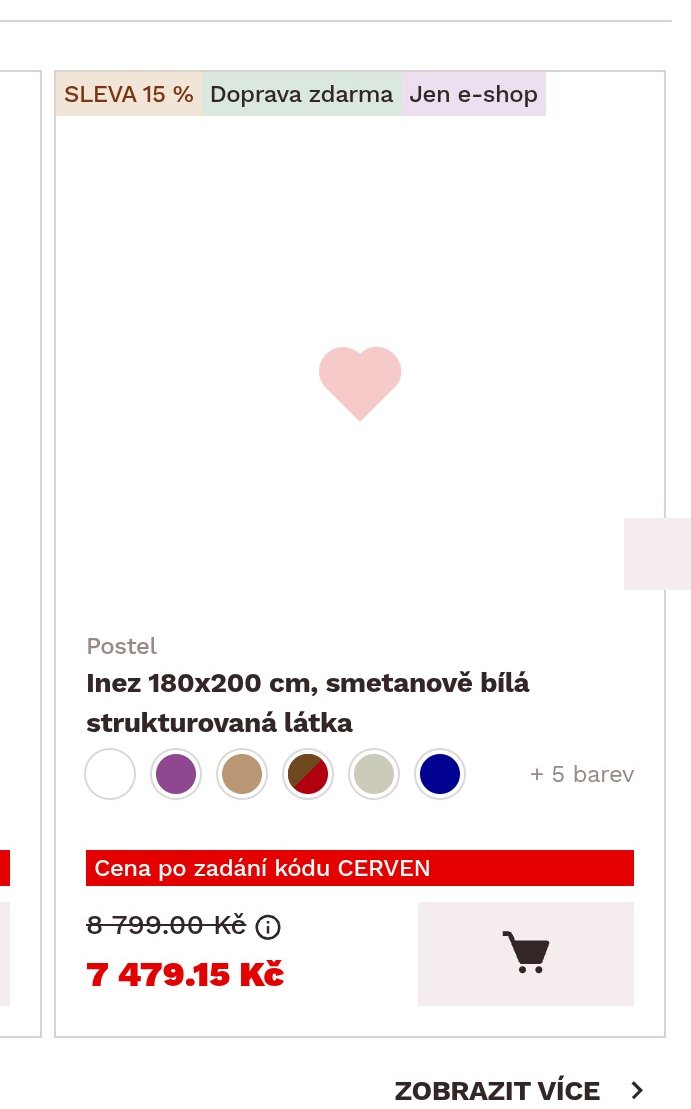 Postel Inez 180x200 cm, smetanově bílá strukturovaná látka