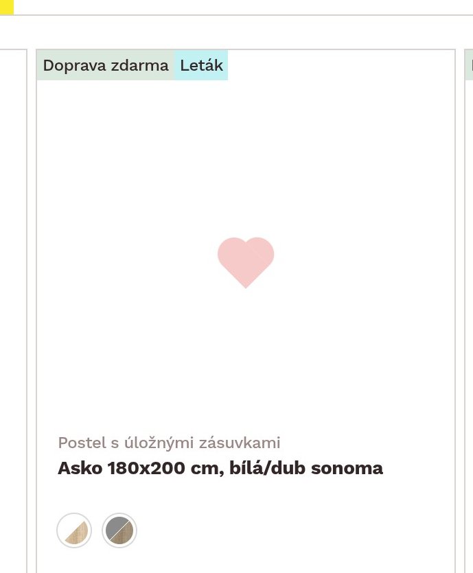 Postel s úložnými zásuvkami Asko 180x200 cm, bílá/dub sonoma