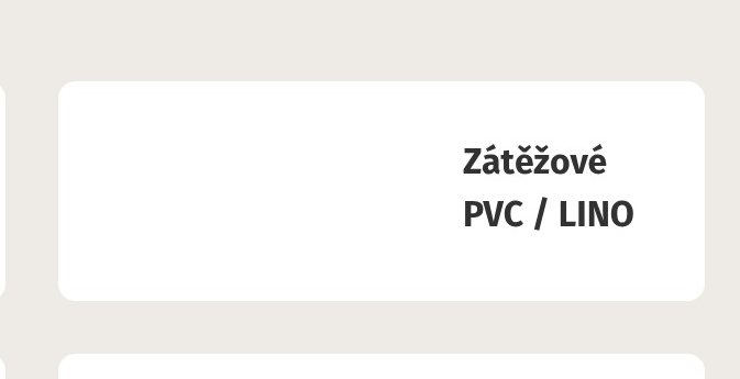 Zátěžové PVC / LINO
