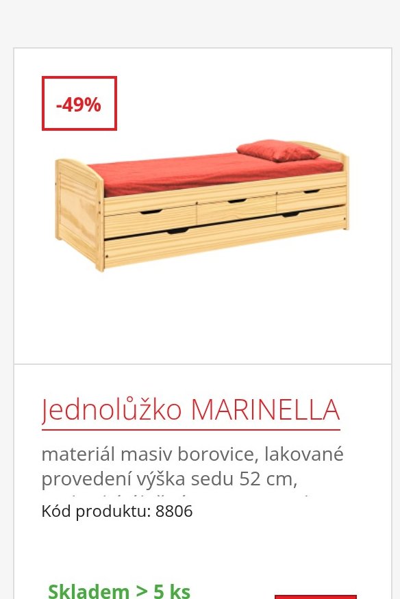 Jednolůžko MARINELLA - IDEA nábytek aktualniletaky.eu