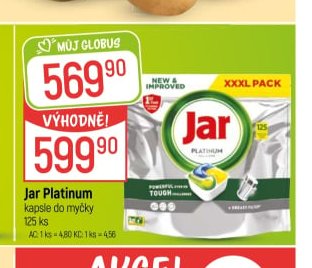 Jar Platinum kapsle do myčky 125 ks