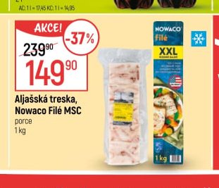 Aljašská treska, Nowaco Filé MSC 1 kg