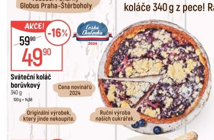 Sváteční koláč borůvkový