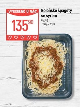 Boloňské špagety se sýrem