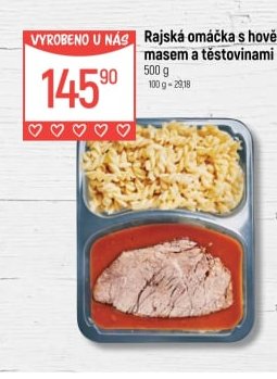 Rajská omáčka s hovězím masem a těstovinami