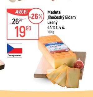 Madeta Jihočeský Eidam uzený 44% t. v s.