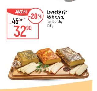 Lovecký sýr 45% t. v s.