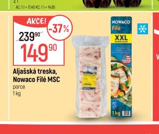 Aljašská treska, Nowaco Filé MSC