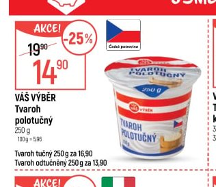 Váš Výběr Tvaroh polotučný 250 g