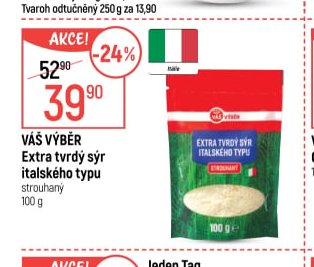 Váš Výběr Extra tvrdý sýr italského typu strouhaný 100 g