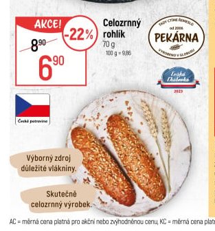 Celozrnný rohlík