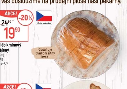 Chléb kmínový krájený